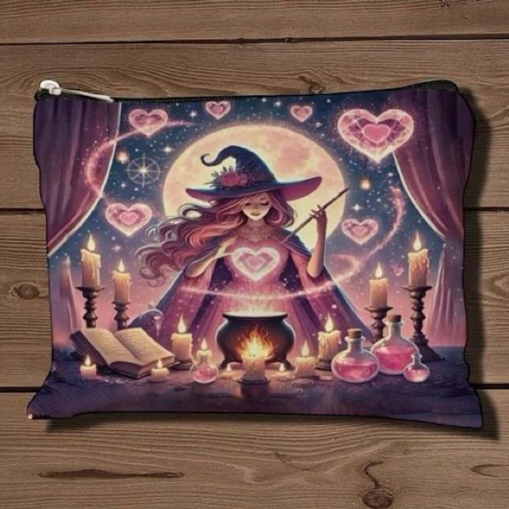 Mystical Witch Cosmetic Bag in Pink and Purple - Picture 1 of 2